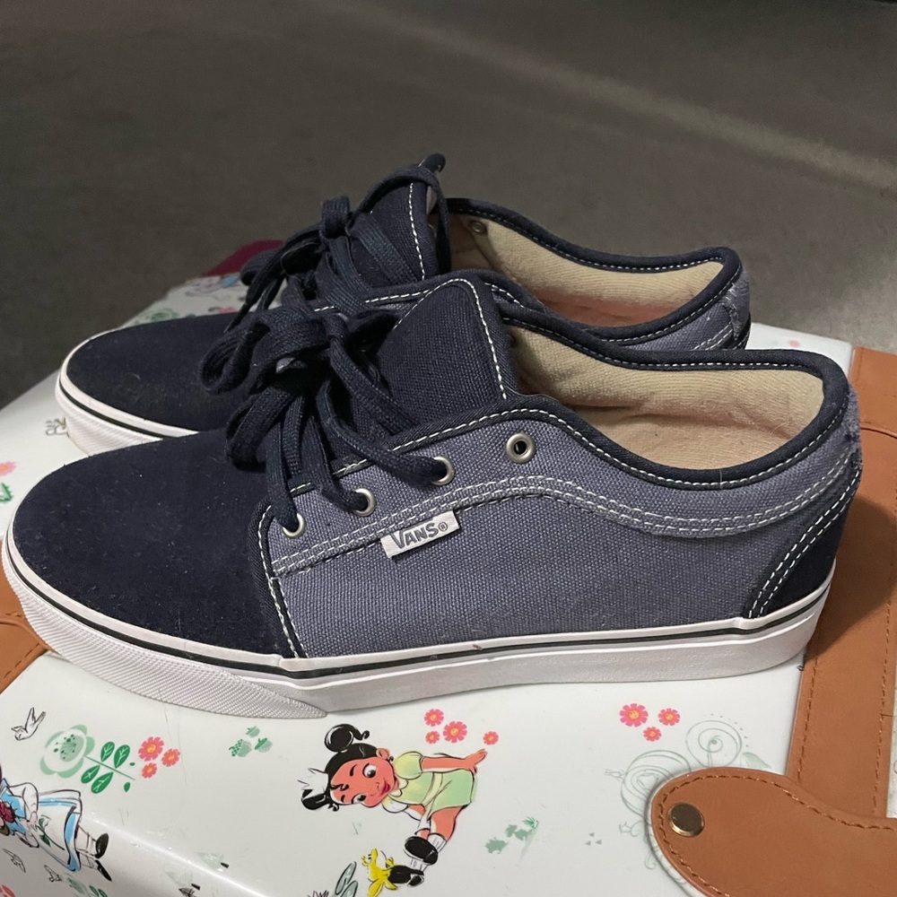 Blue and white vans kids 5.5 woman 7.5